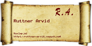 Ruttner Arvid névjegykártya